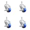 Service Caster 3.5 Inch SS Blue Polyurethane Swivel 3/8 Inch Threaded Stem Caster Set Brake SSTS20S3514-PPUB-BLUE-TLB-381615-4 - alternate 1
